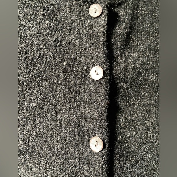 Deane & White 100% Lambswool Cardigan Sweater Gray Green & Blue Detail Medium - Picture 11 of 11